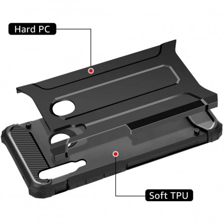 Funda Tipo Hybrid Tough Armor (Pc+Tpu) Negra para Huawei P40 Lite E
