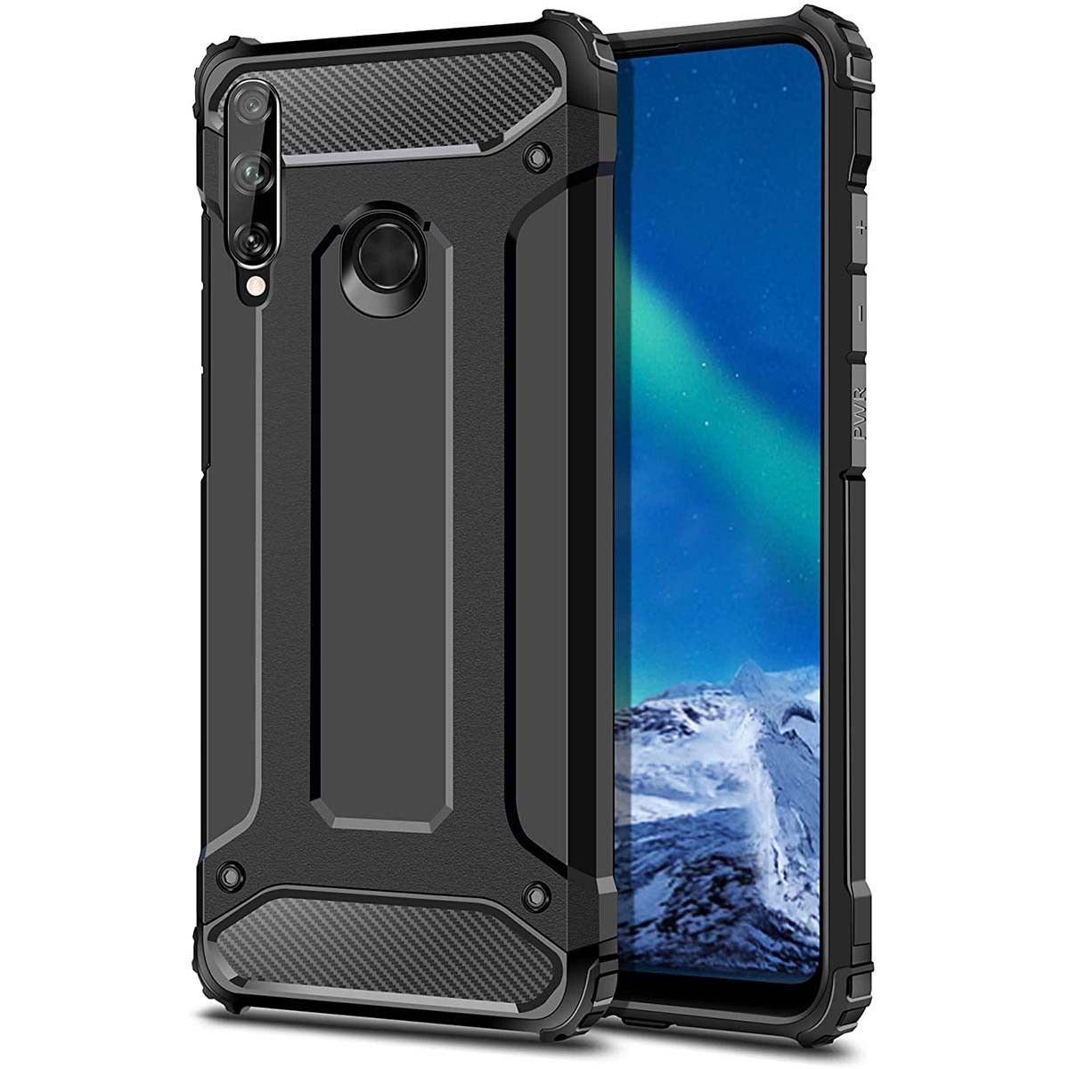 Funda Tipo Hybrid Tough Armor (Pc+Tpu) Negra para Huawei P40 Lite E