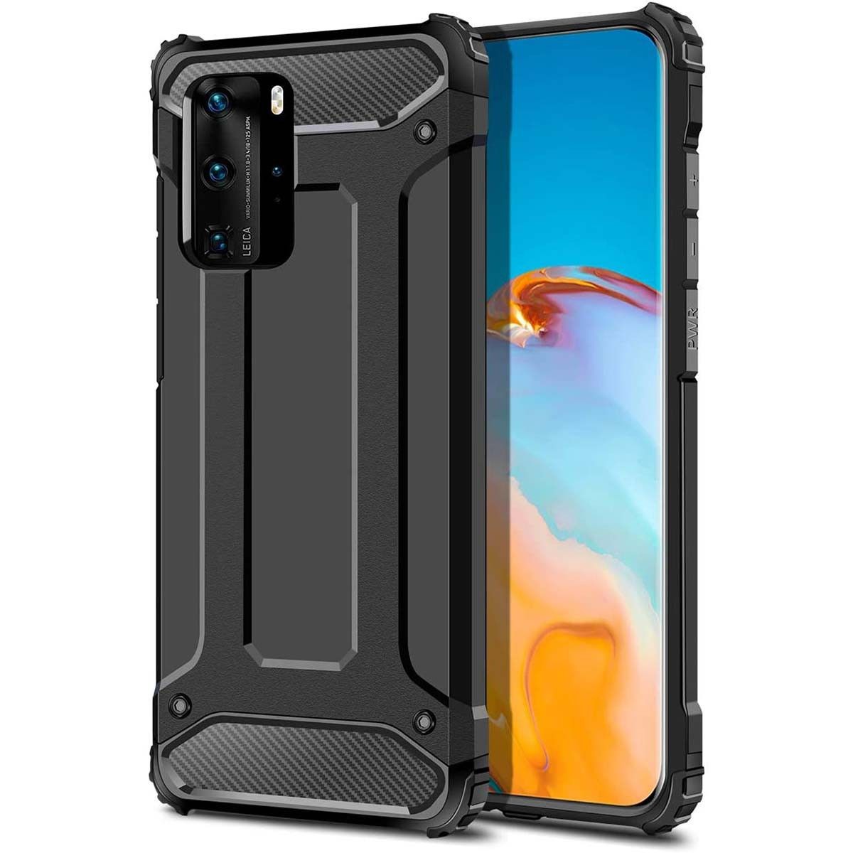 Funda Tipo Hybrid Tough Armor (Pc+Tpu) Negra para Huawei P40 Pro