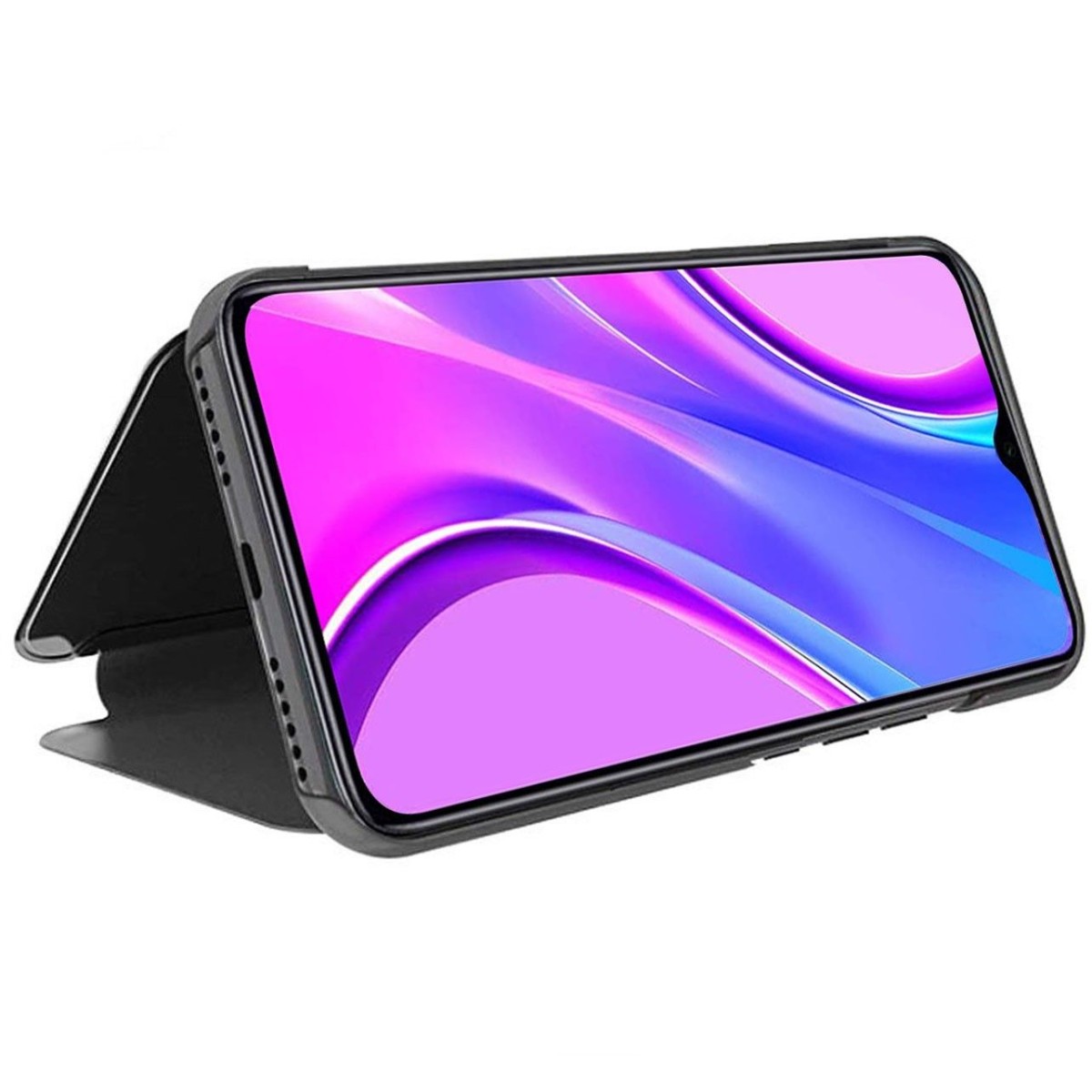 Funda Flip Cover Clear View para Xiaomi Redmi 9 color Negra