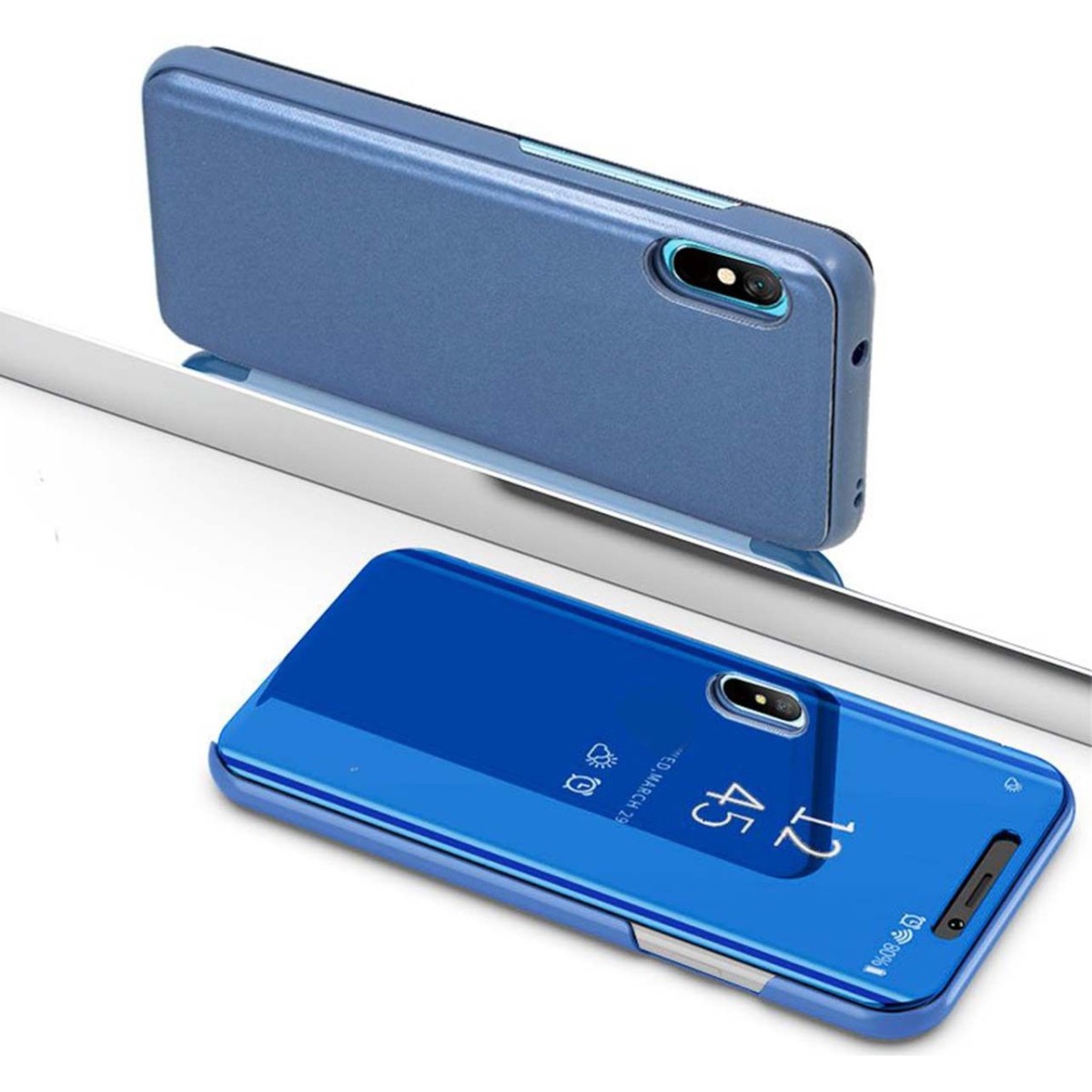 Funda Flip Cover Clear View para Xiaomi Redmi 9A / 9AT color Azul