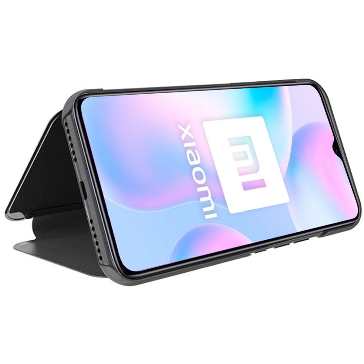 Funda Flip Cover Clear View para Xiaomi Redmi 9A / 9AT color Negra