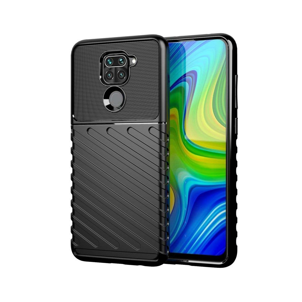 Funda Gel Flexible Thunder Armor Rugged Xiaomi Redmi Note 9 Negra