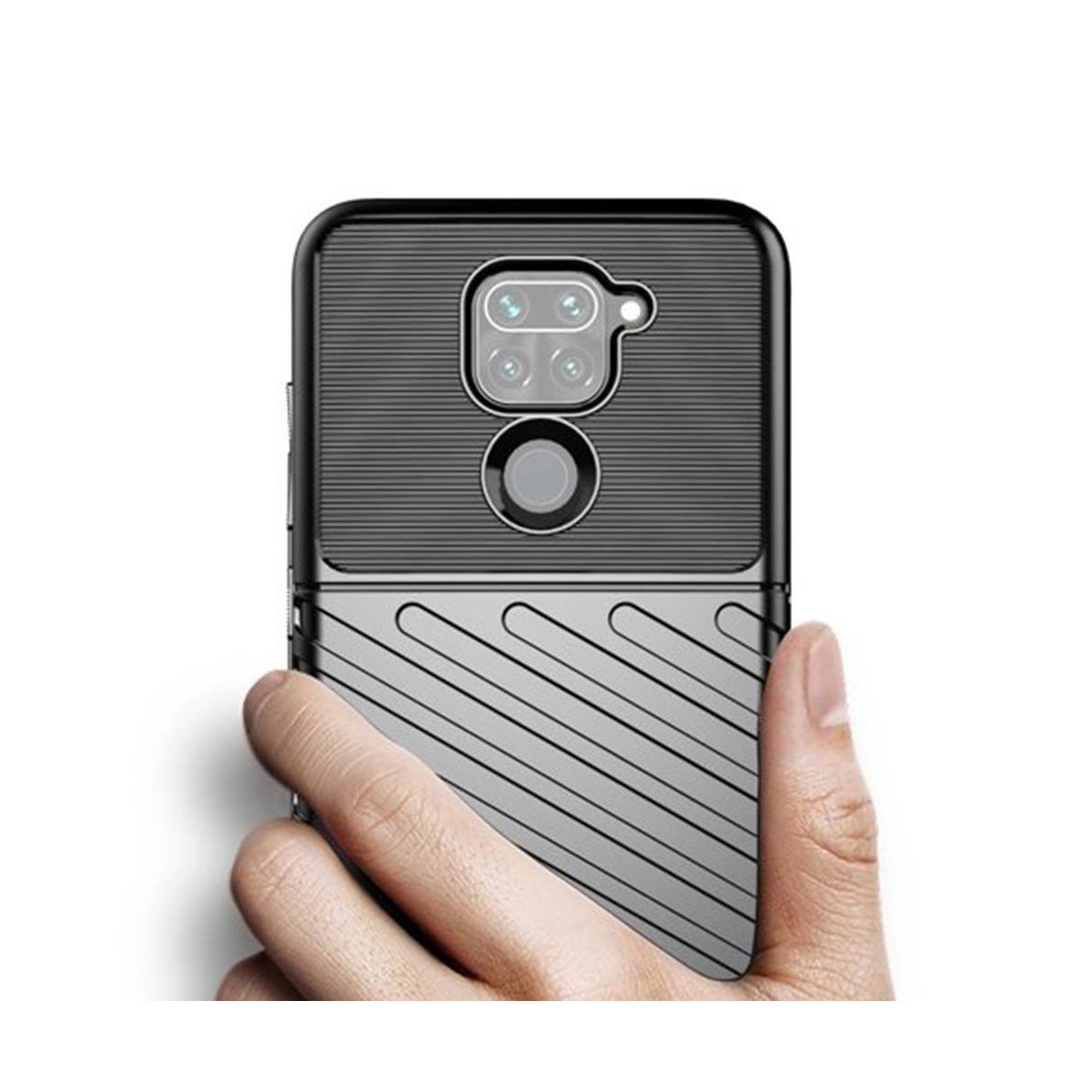 Funda Gel Flexible Thunder Armor Rugged Xiaomi Redmi Note 9 Negra