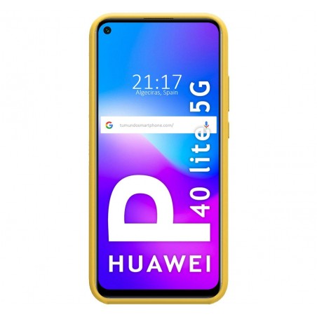 Funda Silicona Líquida Ultra Suave para Huawei P40 Lite 5G color Amarilla