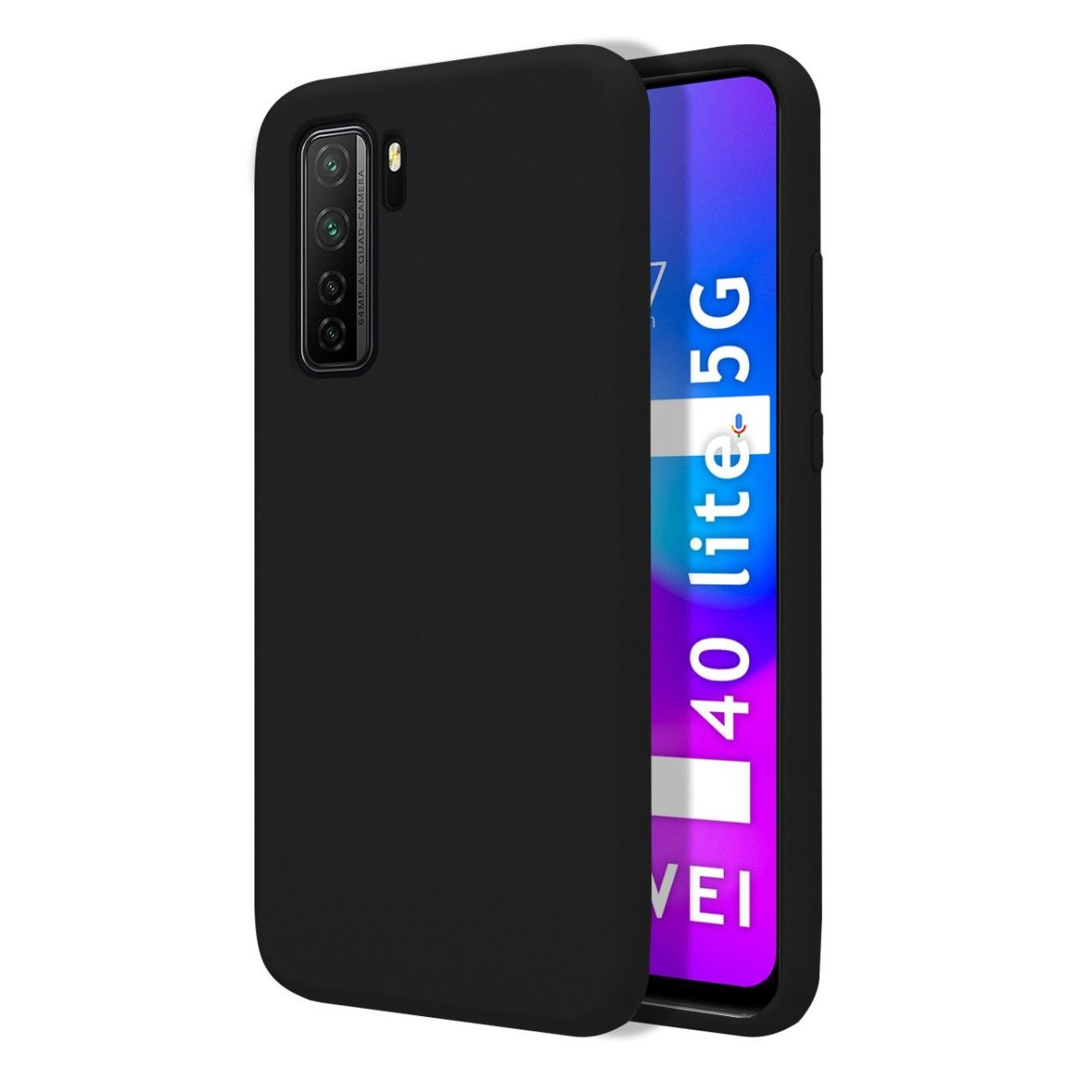 Funda Silicona Líquida Ultra Suave para Huawei P40 Lite 5G color Negra