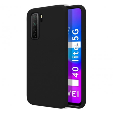 Funda Silicona Líquida Ultra Suave para Huawei P40 Lite 5G color Negra