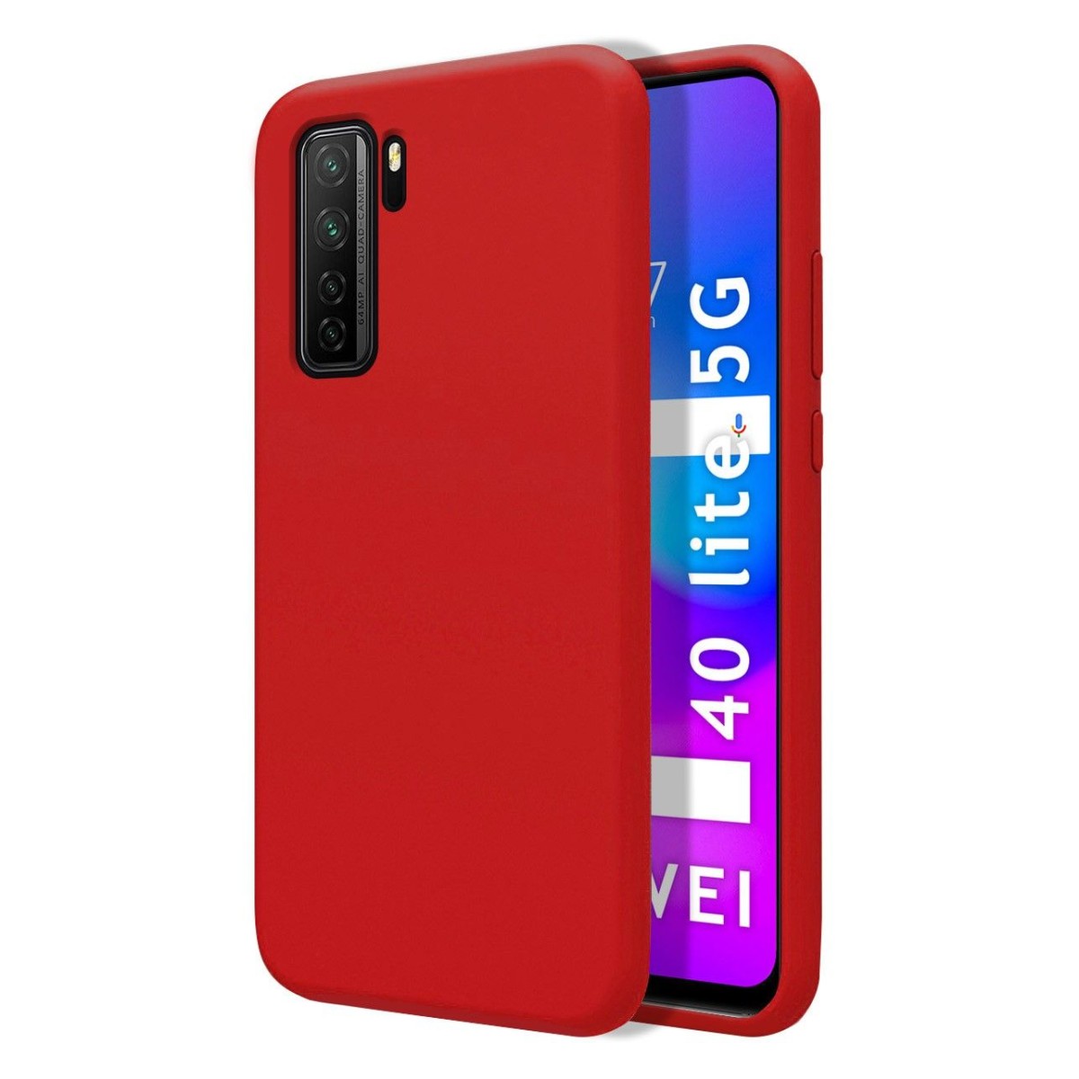 Funda Silicona Líquida Ultra Suave para Huawei P40 Lite 5G color Roja