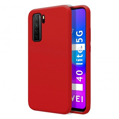 Funda Silicona Líquida Ultra Suave para Huawei P40 Lite 5G color Roja
