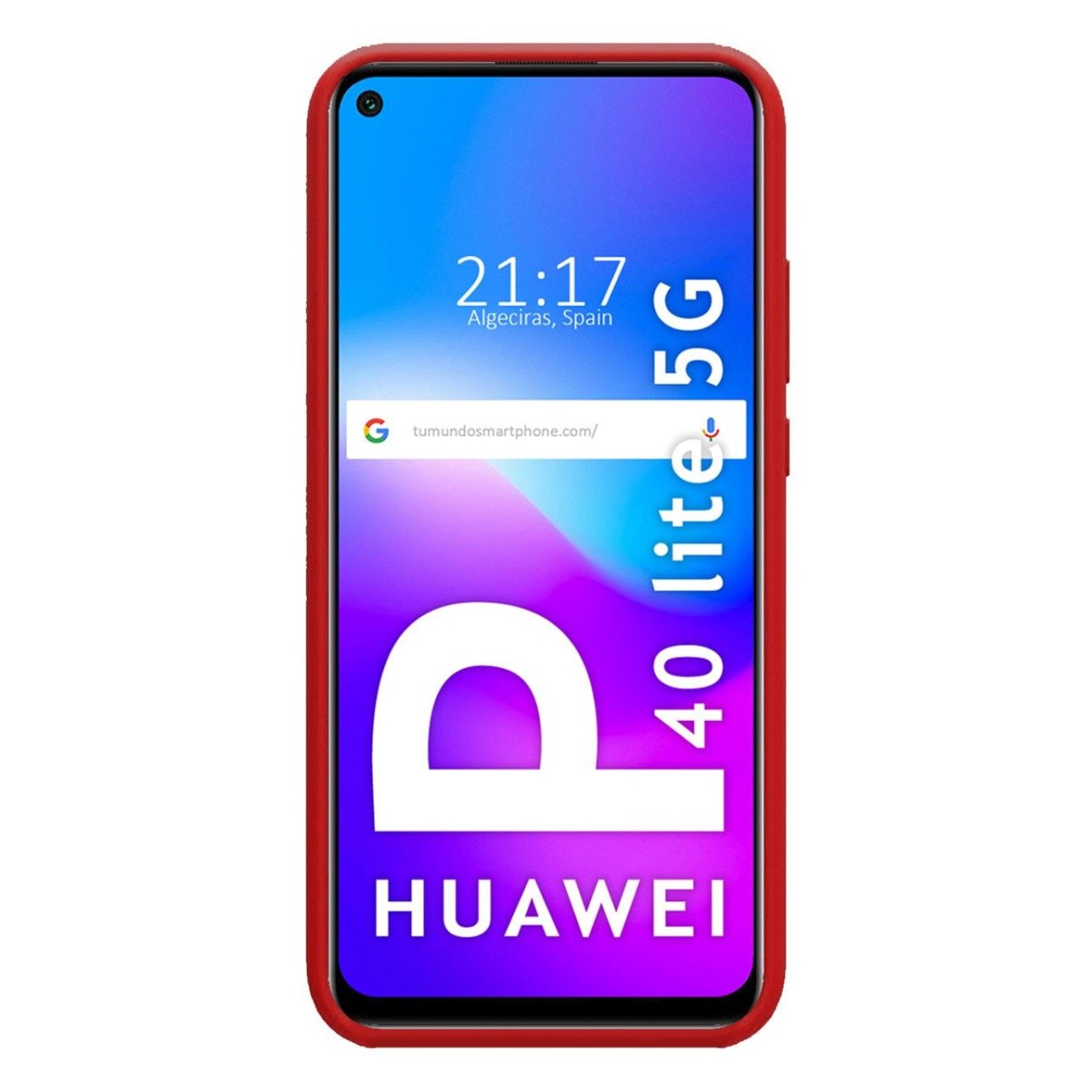 Funda Silicona Líquida Ultra Suave para Huawei P40 Lite 5G color Roja