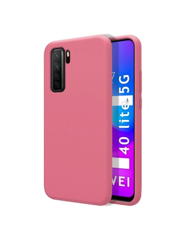 Funda Silicona Líquida Ultra Suave para Huawei P40 Lite 5G color Rosa