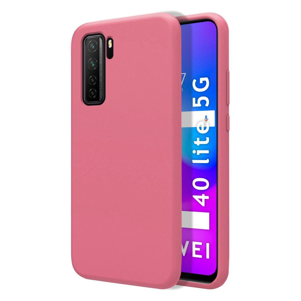 Funda Silicona Líquida Ultra Suave para Huawei P40 Lite 5G color Rosa