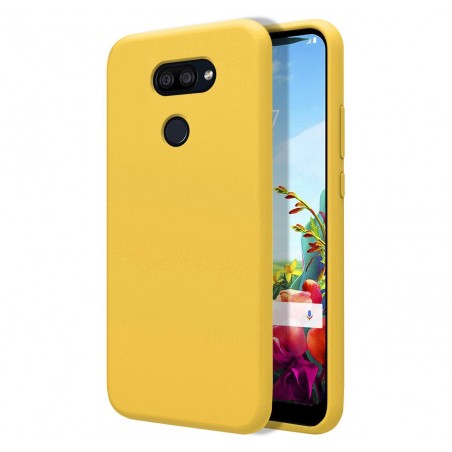 Funda Silicona Líquida Ultra Suave para Lg K40S color Amarilla