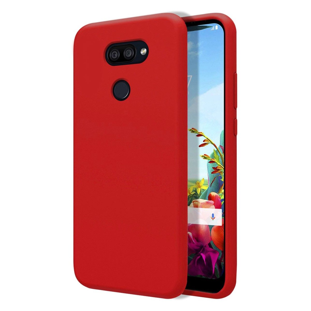 Funda Silicona Líquida Ultra Suave para Lg K40S color Roja