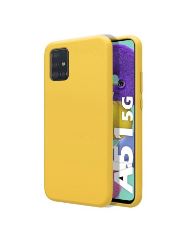 Funda Silicona Líquida Ultra Suave para Samsung Galaxy A51 5G color Amarilla