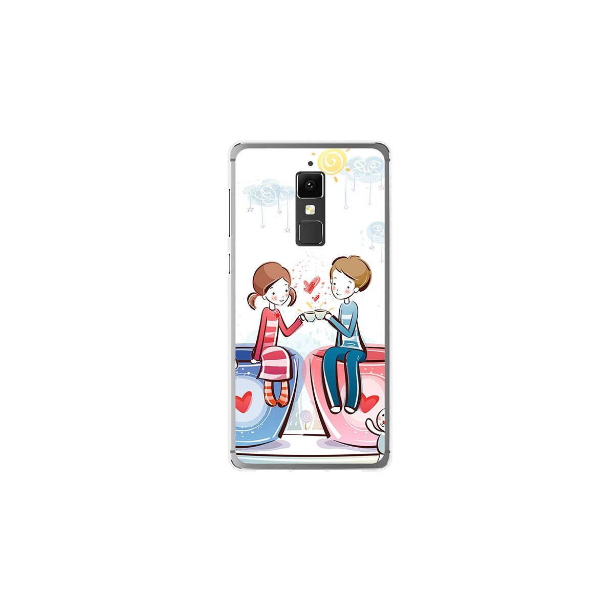 Funda Gel Tpu para Elephone S3 Diseño Cafe Dibujos