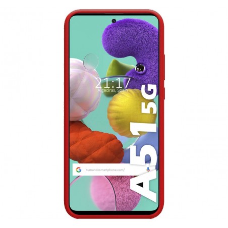 Funda Silicona Líquida Ultra Suave para Samsung Galaxy A51 5G color Roja