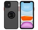 Funda Mate con Borde Negro y Anillo Giratorio 360 para Iphone 11 (6.1)