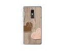 Funda Gel Tpu para Elephone S3 Diseño Corazones Madera Dibujos