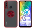 Funda Mate con Borde Rojo y Anillo Giratorio 360 para Huawei Y6p