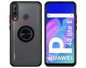 Funda Mate con Borde Negro y Anillo Giratorio 360 para Huawei P40 Lite E