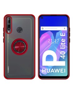 Funda Mate con Borde Rojo y Anillo Giratorio 360 para Huawei P40 Lite E
