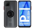 Funda Mate con Borde Negro y Anillo Giratorio 360 para Huawei P40 Lite