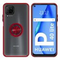 Funda Mate con Borde Rojo y Anillo Giratorio 360 para Huawei P40 Lite