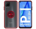 Funda Mate con Borde Rojo y Anillo Giratorio 360 para Huawei P40 Lite
