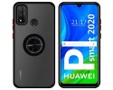 Funda Mate con Borde Negro y Anillo Giratorio 360 para Huawei P Smart 2020