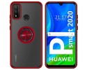 Funda Mate con Borde Rojo y Anillo Giratorio 360 para Huawei P Smart 2020