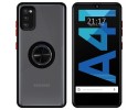 Funda Mate con Borde Negro y Anillo Giratorio 360 para Samsung Galaxy A41