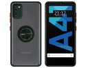 Funda Mate con Borde Verde y Anillo Giratorio 360 para Samsung Galaxy A41