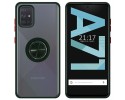 Funda Mate con Borde Verde y Anillo Giratorio 360 para Samsung Galaxy A71