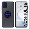 Funda Mate con Borde Azul y Anillo Giratorio 360 para Samsung Galaxy Note 10 Lite