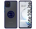 Funda Mate con Borde Azul y Anillo Giratorio 360 para Samsung Galaxy Note 10 Lite
