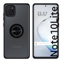 Funda Mate con Borde Negro y Anillo Giratorio 360 para Samsung Galaxy Note 10 Lite