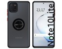 Funda Mate con Borde Negro y Anillo Giratorio 360 para Samsung Galaxy Note 10 Lite