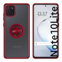 Funda Mate con Borde Rojo y Anillo Giratorio 360 para Samsung Galaxy Note 10 Lite