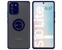 Funda Mate con Borde Azul y Anillo Giratorio 360 para Samsung Galaxy S10 Lite