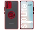 Funda Mate con Borde Rojo y Anillo Giratorio 360 para Samsung Galaxy S10 Lite