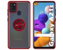 Funda Mate con Borde Rojo y Anillo Giratorio 360 para Samsung Galaxy a21s