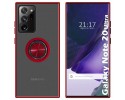 Funda Mate con Borde Rojo y Anillo Giratorio 360 para Samsung Galaxy Note 20 Ultra