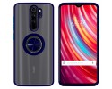 Funda Mate con Borde Azul y Anillo Giratorio 360 para Xiaomi Redmi Note 8 Pro