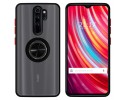 Funda Mate con Borde Negro y Anillo Giratorio 360 para Xiaomi Redmi Note 8 Pro