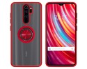 Funda Mate con Borde Rojo y Anillo Giratorio 360 para Xiaomi Redmi Note 8 Pro