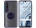 Funda Mate con Borde Azul y Anillo Giratorio 360 para Xiaomi Mi Note 10