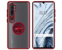 Funda Mate con Borde Rojo y Anillo Giratorio 360 para Xiaomi Mi Note 10