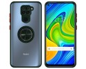 Funda Mate con Borde Verde y Anillo Giratorio 360 para Xiaomi Redmi Note 9