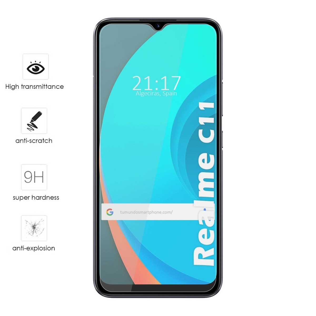 Protector Cristal Templado para Realme C11 Vidrio